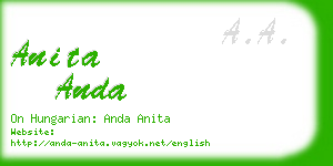 anita anda business card